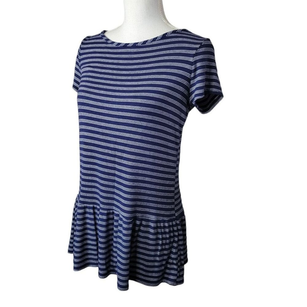 Casual Couture Green Envelope Dress Girls Large‎ Blue White Stripe Horizontal